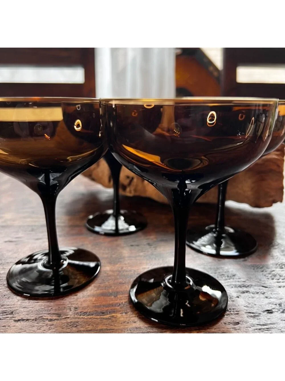 Vintage Lenox Dusk Shadow gold trim. Set of 4 cocktail/Sherbert